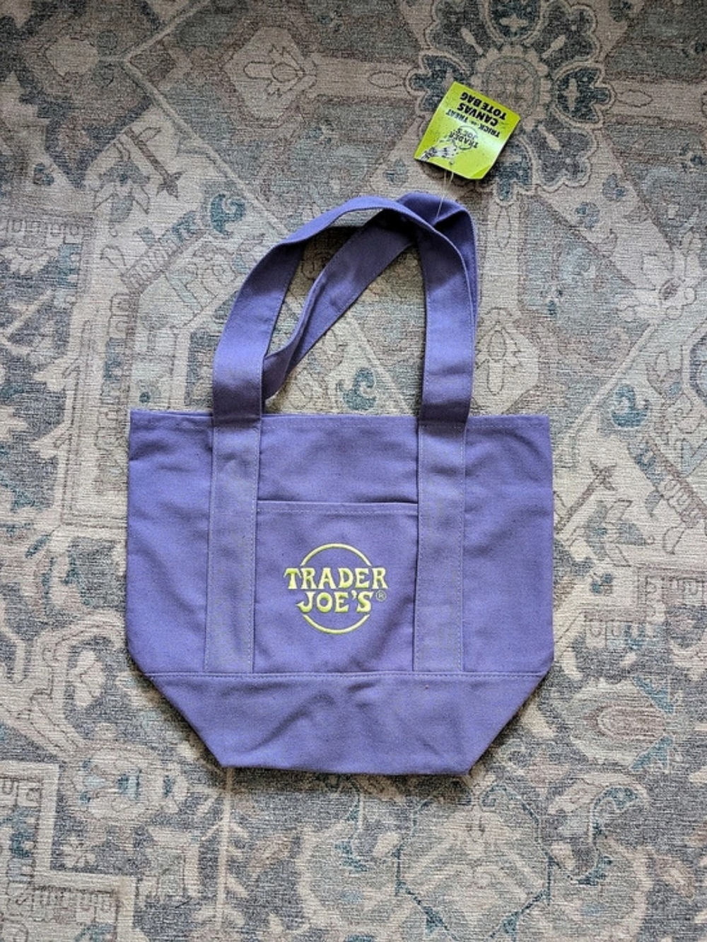 Trader Joe's Trick-or-Treat Mini Canvas Tote Bag Purple